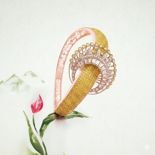 Solaris Crown Dual Tone Moissanite Bangle