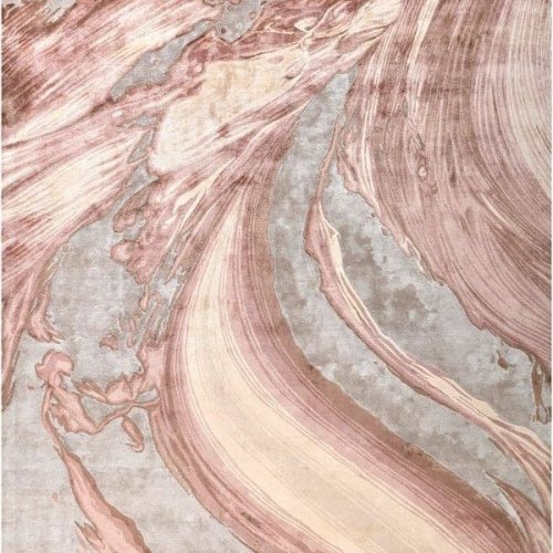 Hand Knotted Botanical Silk Rug