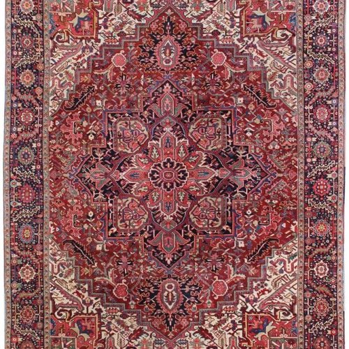 Hand Knotted Heriz Inspired Medallion Wool Rug
