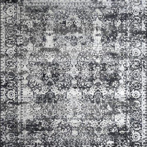 Hand Knotted Luxury Monochrome Silk Wool Rug