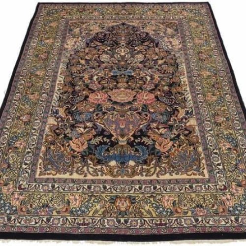 Hand Knotted Mashhad Floral Heritage Wool Rug