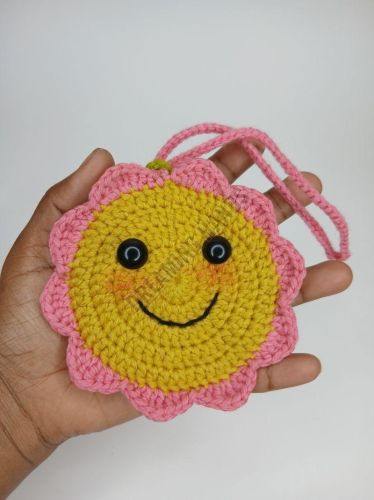 Handmade Crochet Sunflower Coin Pouch