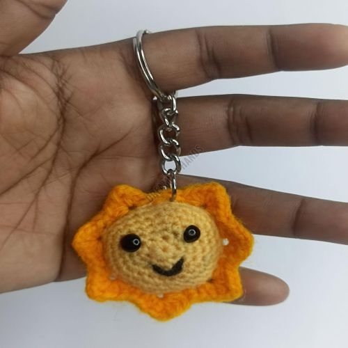 Handmade Crochet Sunflower Keychain