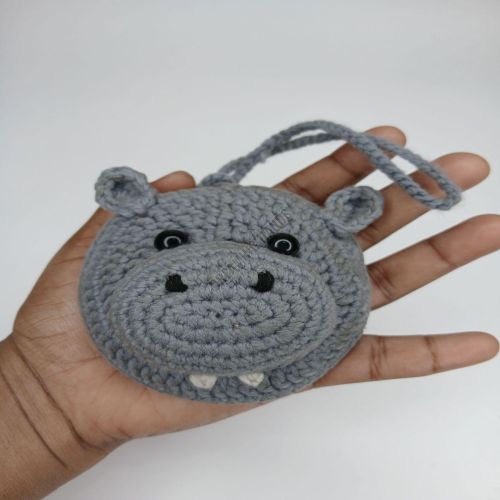 Handmade Hippo Crochet Pouch
