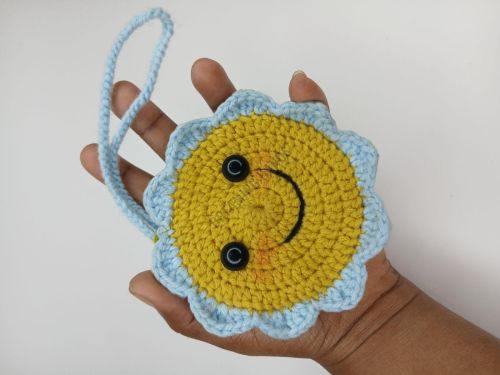 Handmade Sun Crochet Pouch