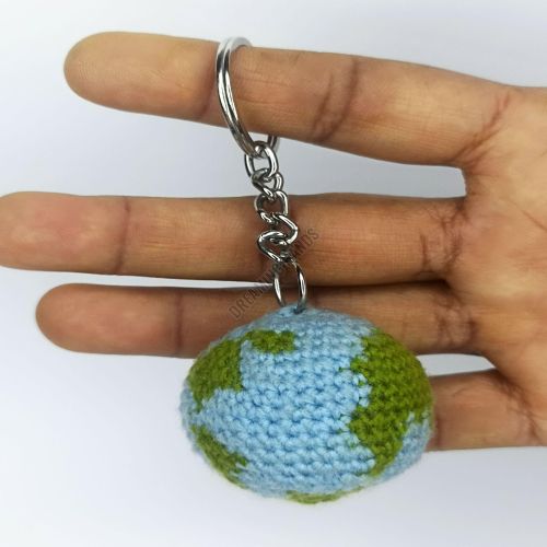 Planet Earth Crochet Keychain