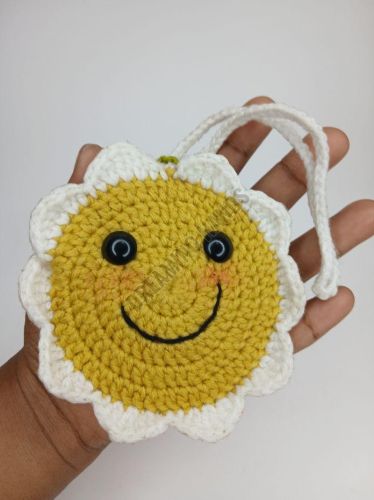 Sun Theme Crochet Coin Pouch