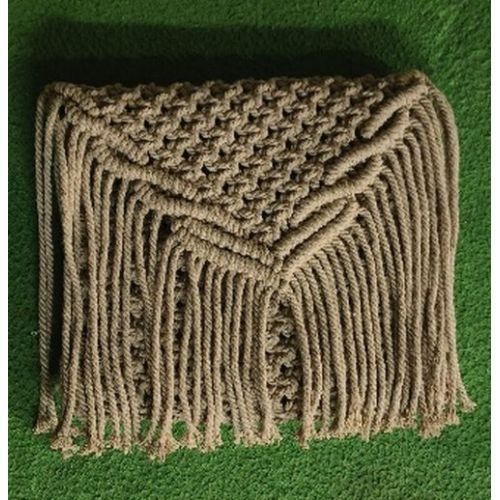 Brown Cotton Macrame Cross Body Bag