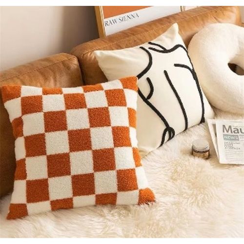 Checkered Throw Pillow Cover