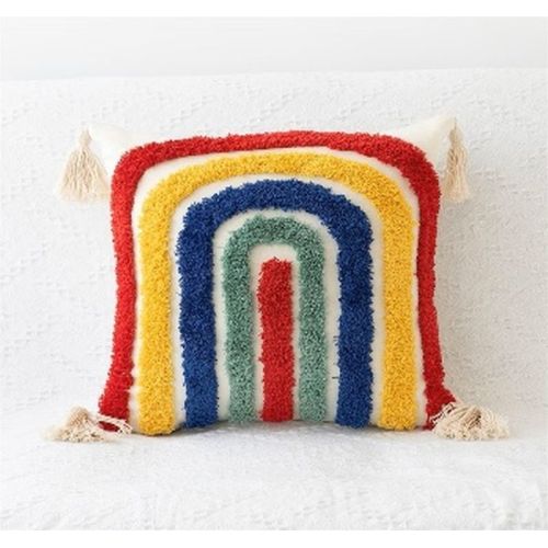 Colorful Cotton Tufted Cushion Cover