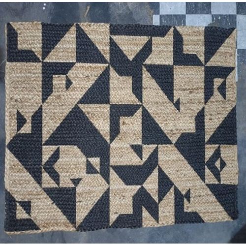 Geometrical Handwoven Jute Rug