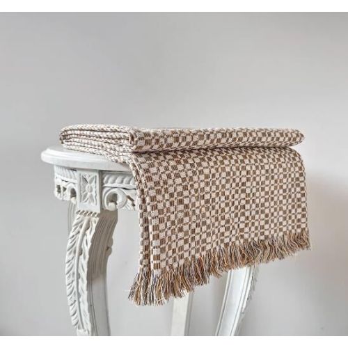 Natural Cotton Throw Blanket