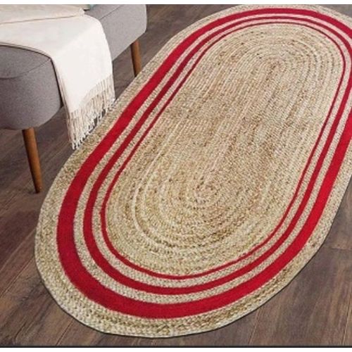 Natural Handcrafted Braided Oval Jute Rug