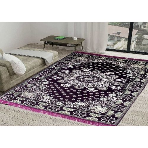 Purple Printed Wool Floor Carpet