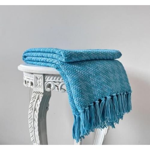 Sky Blue Soft Cotton Throw Blanket