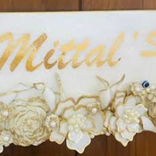 handmade flower design resin customized name plate