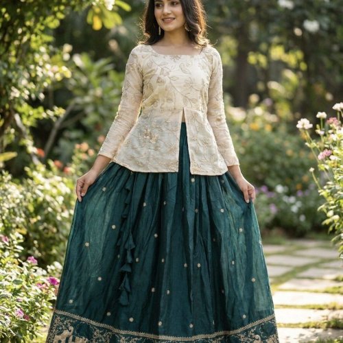 Designer Fendy Silk Lehenga Choli Set