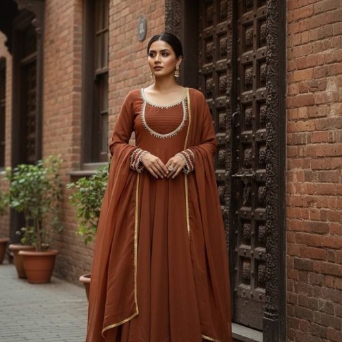 Designer Fox Georgette Party Wear Gown Set