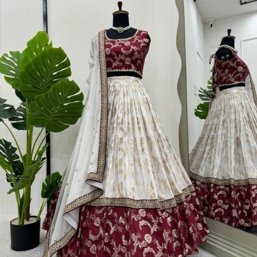 Designer Jacquard Lehenga Choli Set