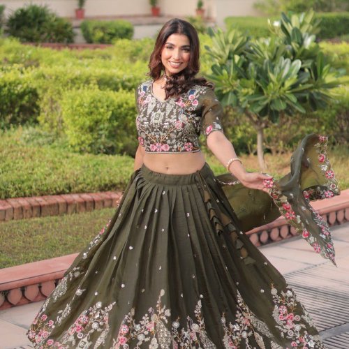 Designer Sequins Embroidered Lehenga Choli Set