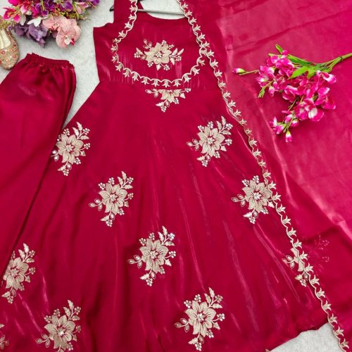 Designer Zmy Chu Silk Gown Palazzo Set