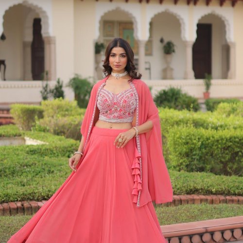 Faux Georgette Bridal Lehenga Set
