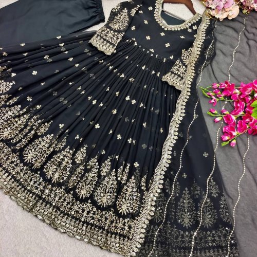 Full Sleeve Designer Georgette Gown Set