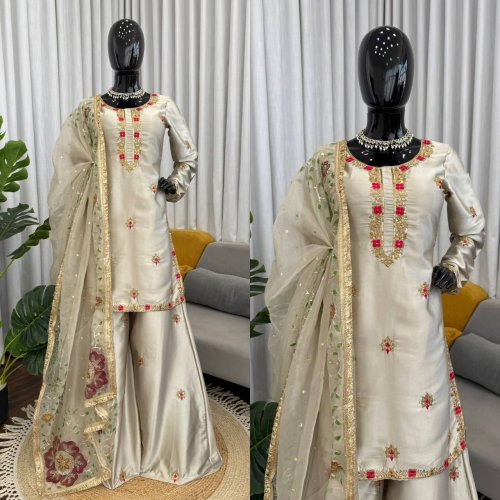 Heavy Zapan Satin Silk Plazoo Set