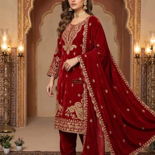 Roman Cording Sequins Embroidered Palazzo Suit Set