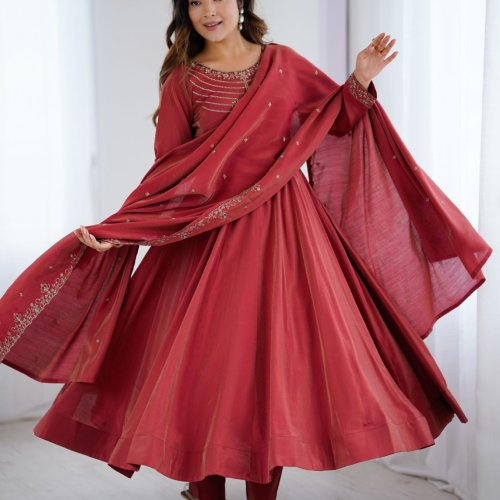 Roman Shimmer Anarkali Set