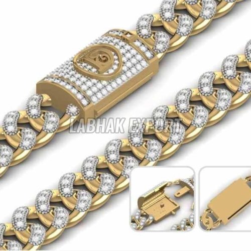 14K Gold Diamond Chain Bracelet