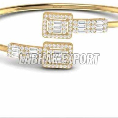Classic Diamond Gold Kada Bracelet