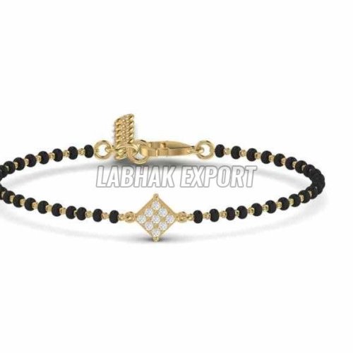 Daily Wear Diamond Gold Mangalsutra Bracelet