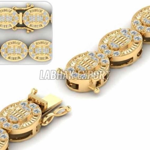 Diamond Studded Men Gold Bracelet