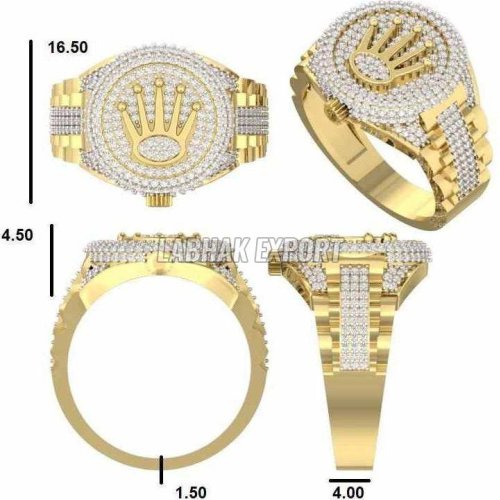 Diamond Studded Men Gold Ring
