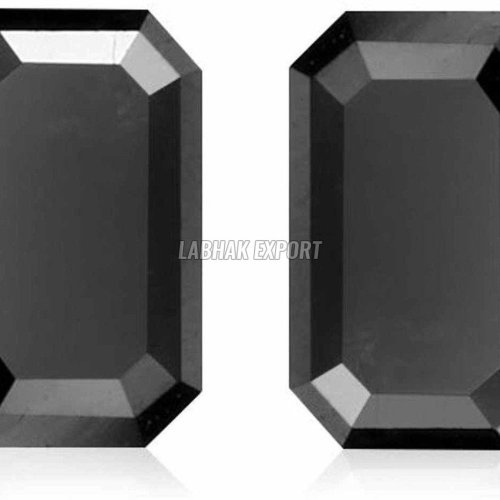 Emerald Cut Natural Black Diamond