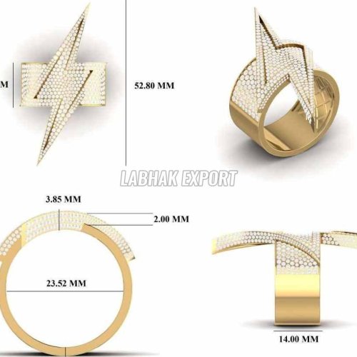 Flash Mens Diamond Gold Ring