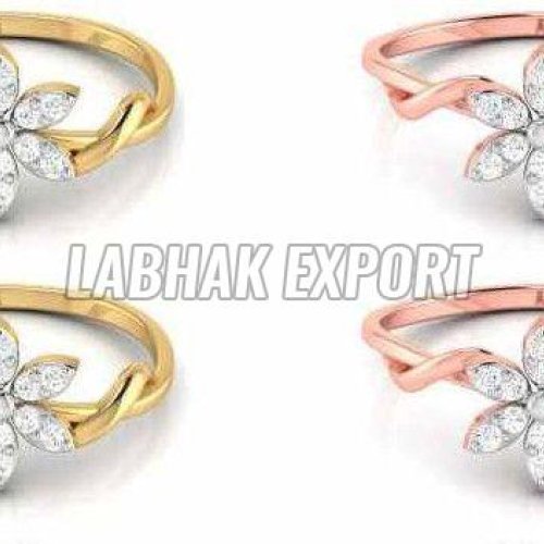 Floral Design Diamond Gold Ring