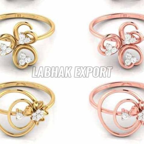 Floral Diamond Gold Ring