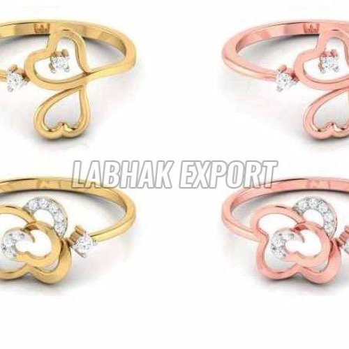 Heart Shape Diamond Gold Ring