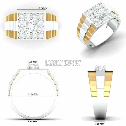 Iced Out Diamond Gold Ring