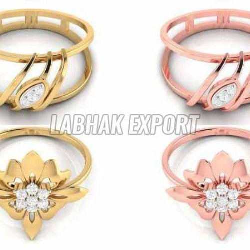 Luxury Diamond Engagement Gold Ring