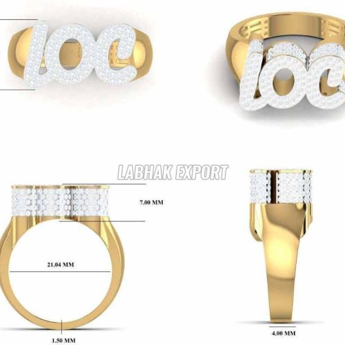 Luxury Mens Diamond Gold Ring