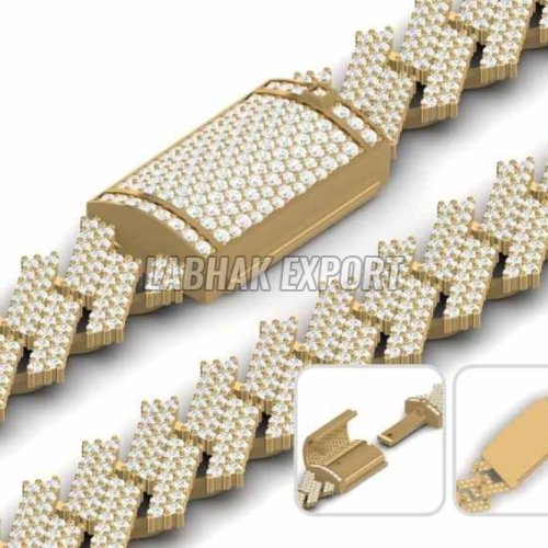 Mens Diamond Gold Chain Bracelet