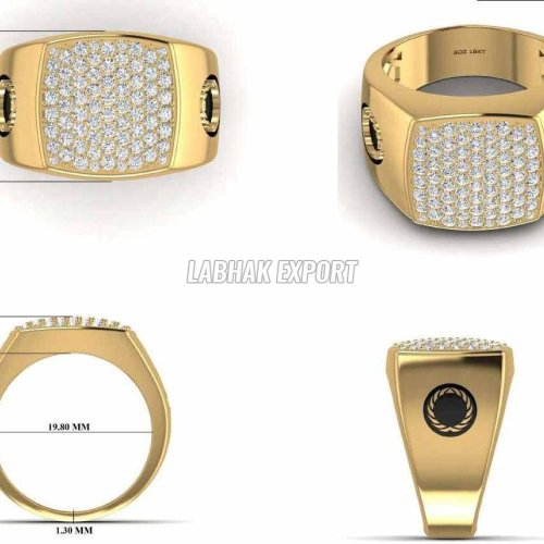 Mens Gold Diamond Band Ring