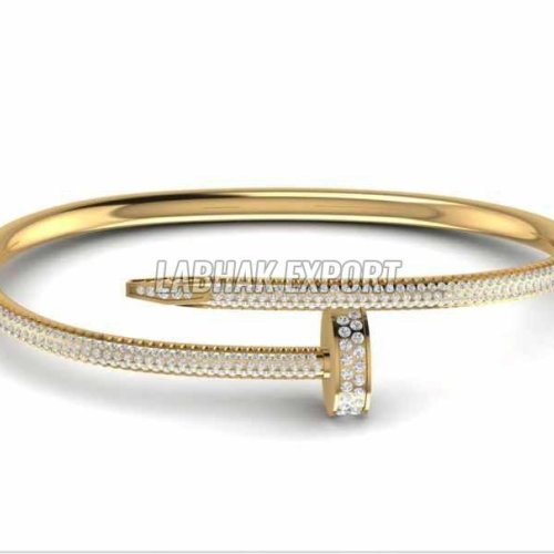 Women Diamond Gold Kada Bracelet