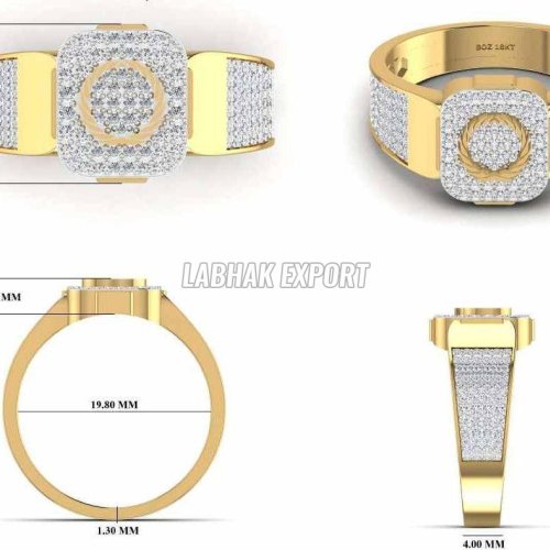 Yellow Men Gold Diamond Ring
