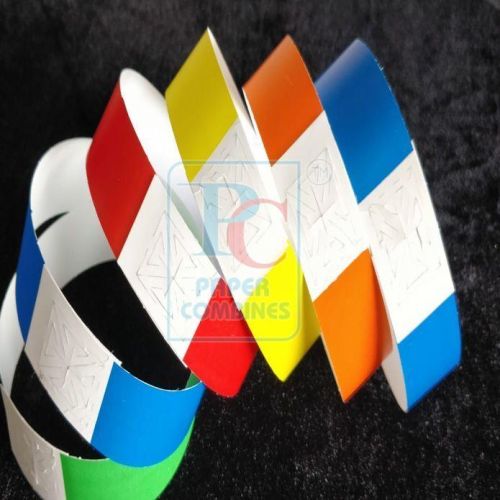 Two Color Print Adhesive Paper Wristbands