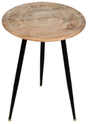Modern Round Wood Accent Table