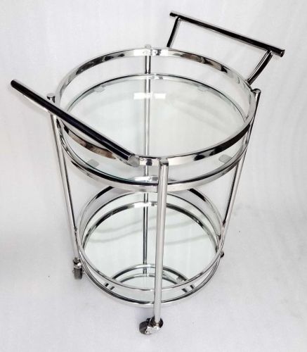 Stainless Steel Round Double Handle Bar Cart